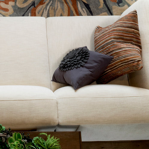 Grey Floral Pillow